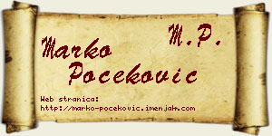 Marko Počeković vizit kartica